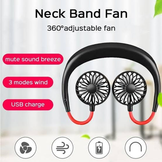 Hand Free Mini Fan, Portable Wearable Usb Rechargeable Personal Neckband Fan, Cooler With 3 Speed,360 Degrees Free Rotation For Indoor Outdoor (random Color)